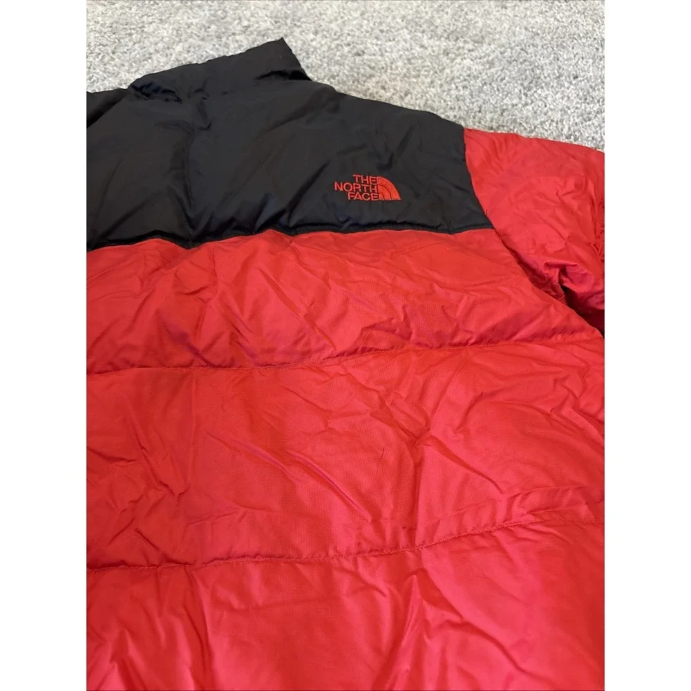 Men's The North Face Red Black Puffer Jacket 700 Fill Down Nupste Coat Large L